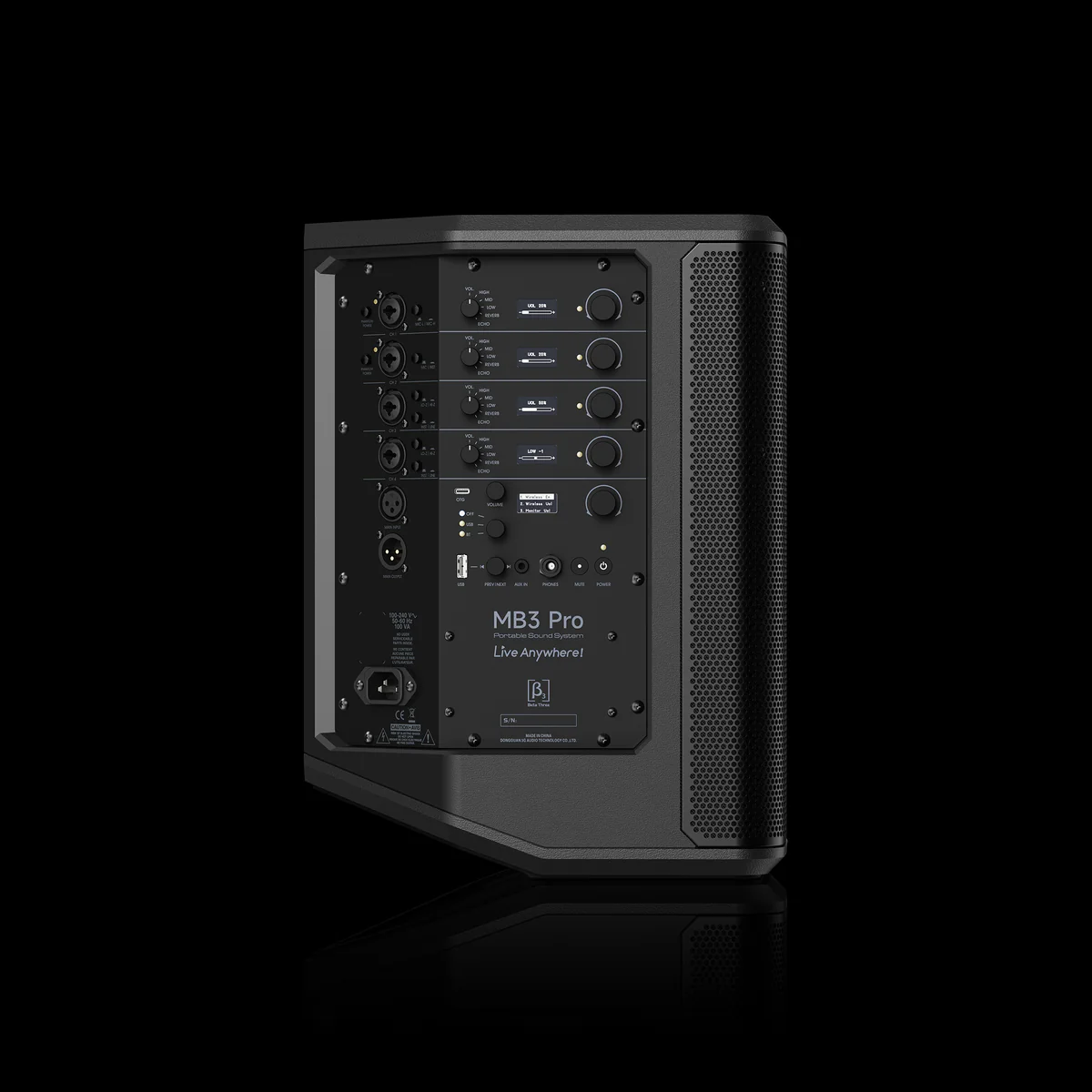 MB3 Magic Box Pro | Трехполосная портативная аккумуляторная PA-колонка | 4-канальный профессиональный микшер + SHARC DSP
