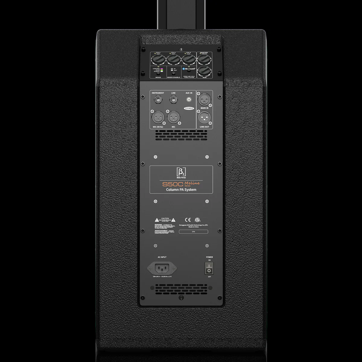Meline S50C | Высокопроизводительная портативная колонная PA-система с микшером | 12-дюймовый сабвуфер — изображение 4