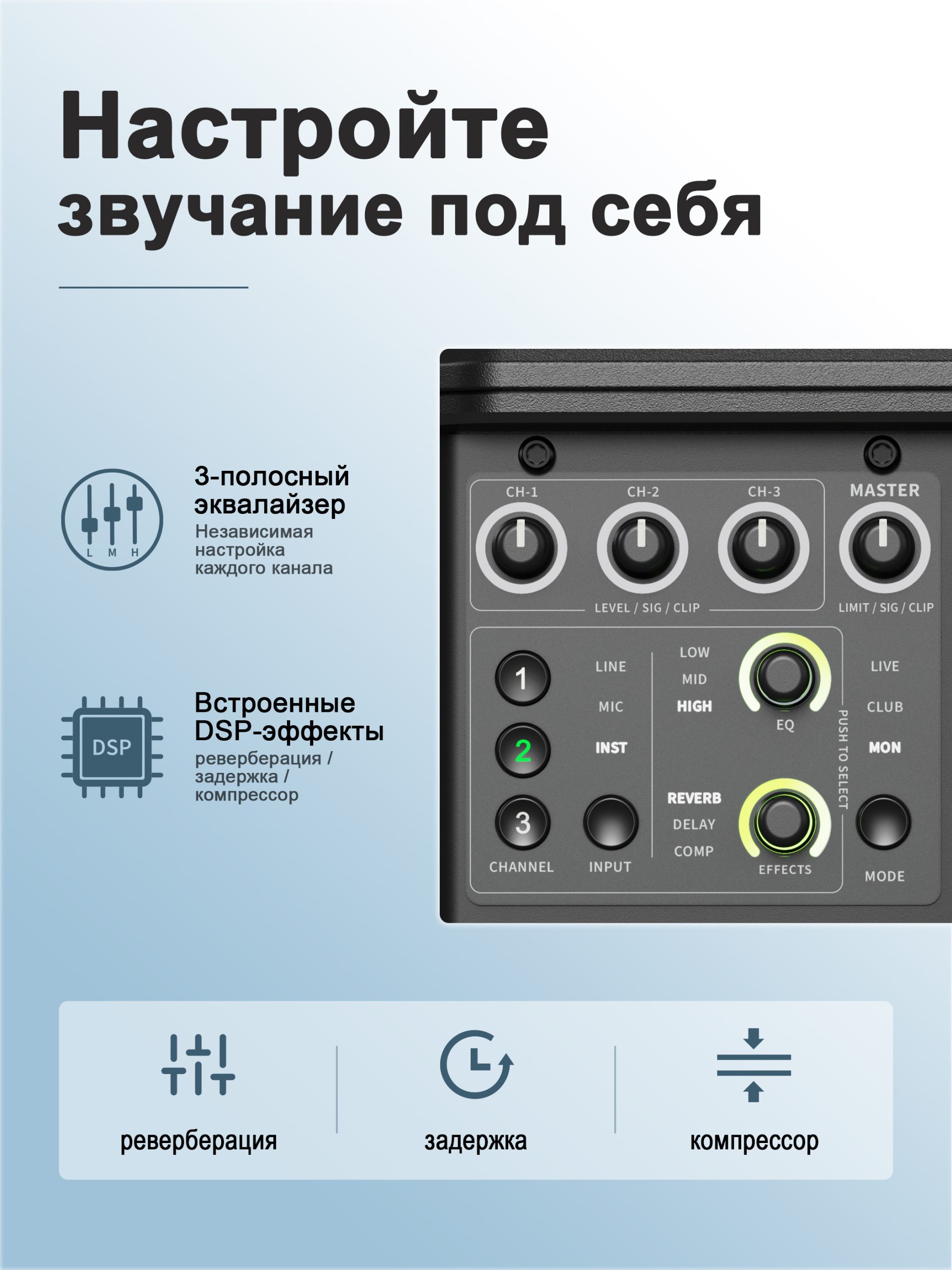 MB3-X Magic Box Портативная полупрофессиональная колонка | 250 Вт · 4,8 кг · До 8 часов работы — изображение 6